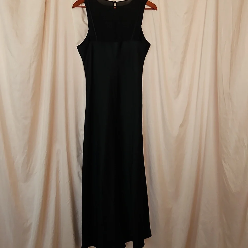 Future Collective Mixed Media Slip Dress Womens Medium Satin Sheer Mesh Maxi Y2K